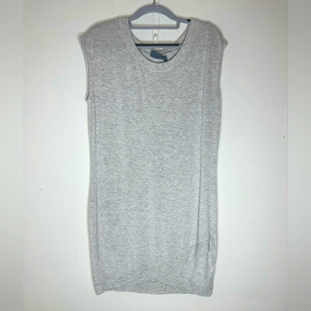 Athleta Gray Energy Cozy Lounge Dress Heather Gray Mini Dress Size Medium